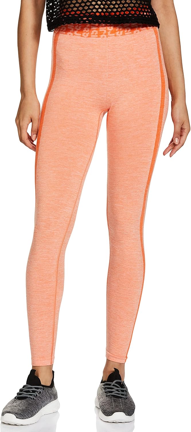 ASICS Collant sans coutures Femme Cropped Logo 17 Orange, 17 Orange