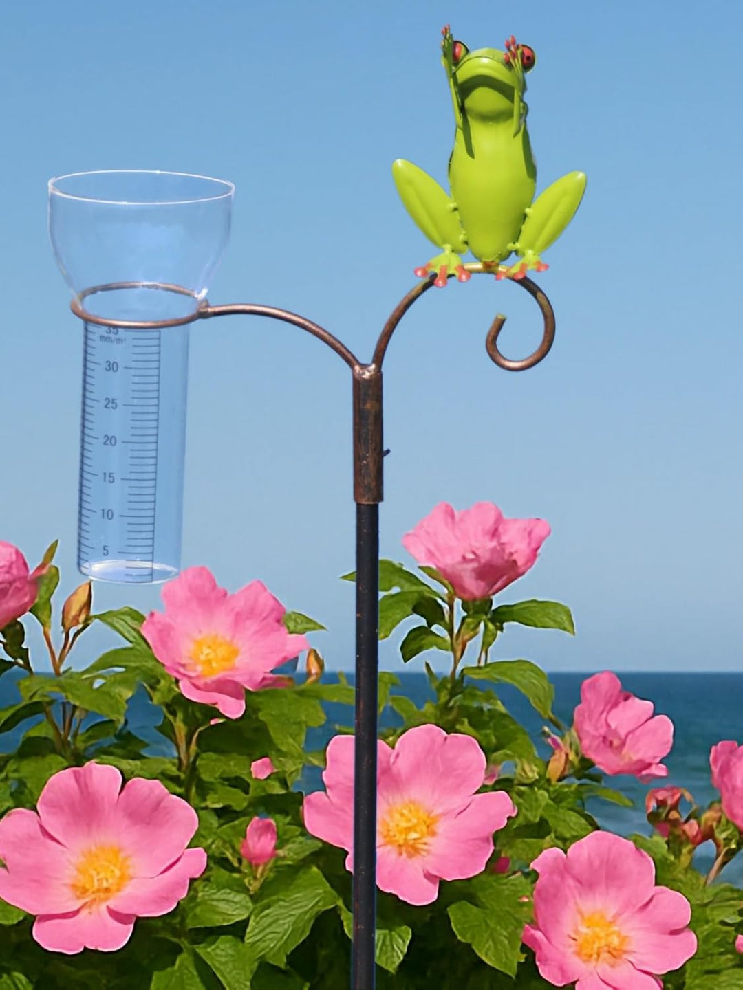 Pommerntraum ® | Regenmesser Niederschlagsmesser Pluviometer + Meisenknödelhalter - tolle Gartendeko