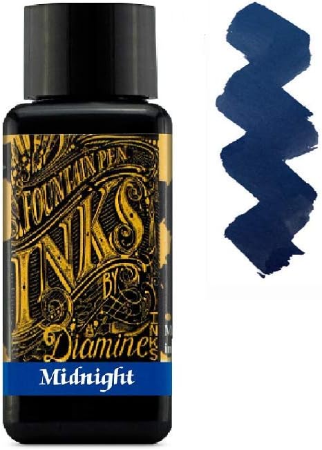 Diamine Tinte für Füllfederhalter, 30 ml, 3 x Flaschen – Writers Blood & Midnight Blue & Green Black