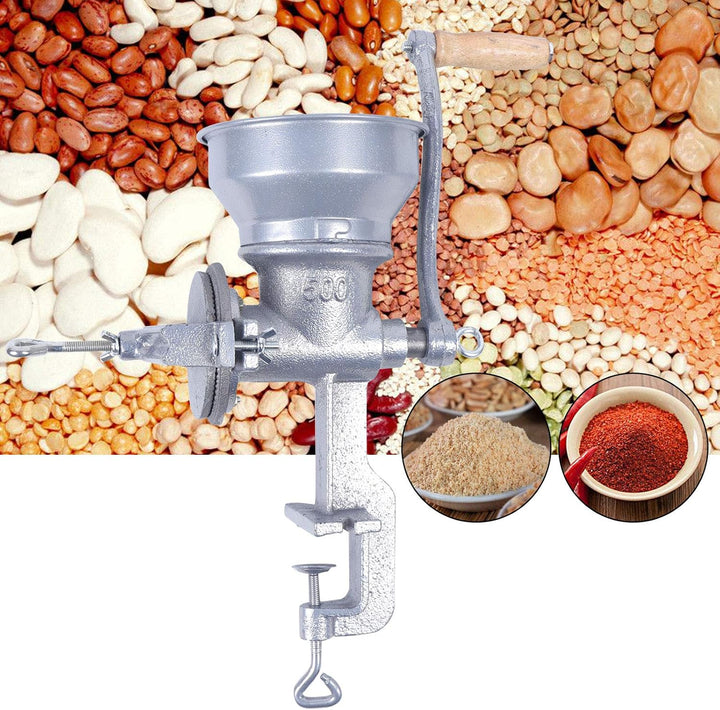 Manuelle Getreidemühle Kaffeemühle mit Trichter Getreidequetsche für Nuss, Kaffee, Getreide, Samen,