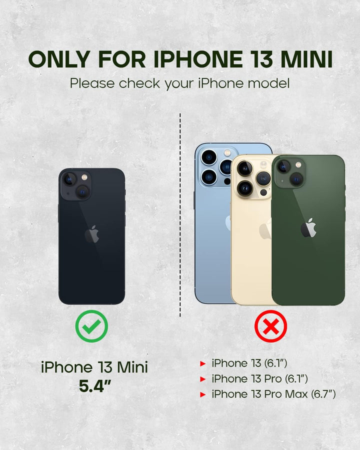 Porter Riley - Lederhülle für iPhone 13 Mini (5.4"). Premium Echtleder Standhülle/Ledertasche/Brieft
