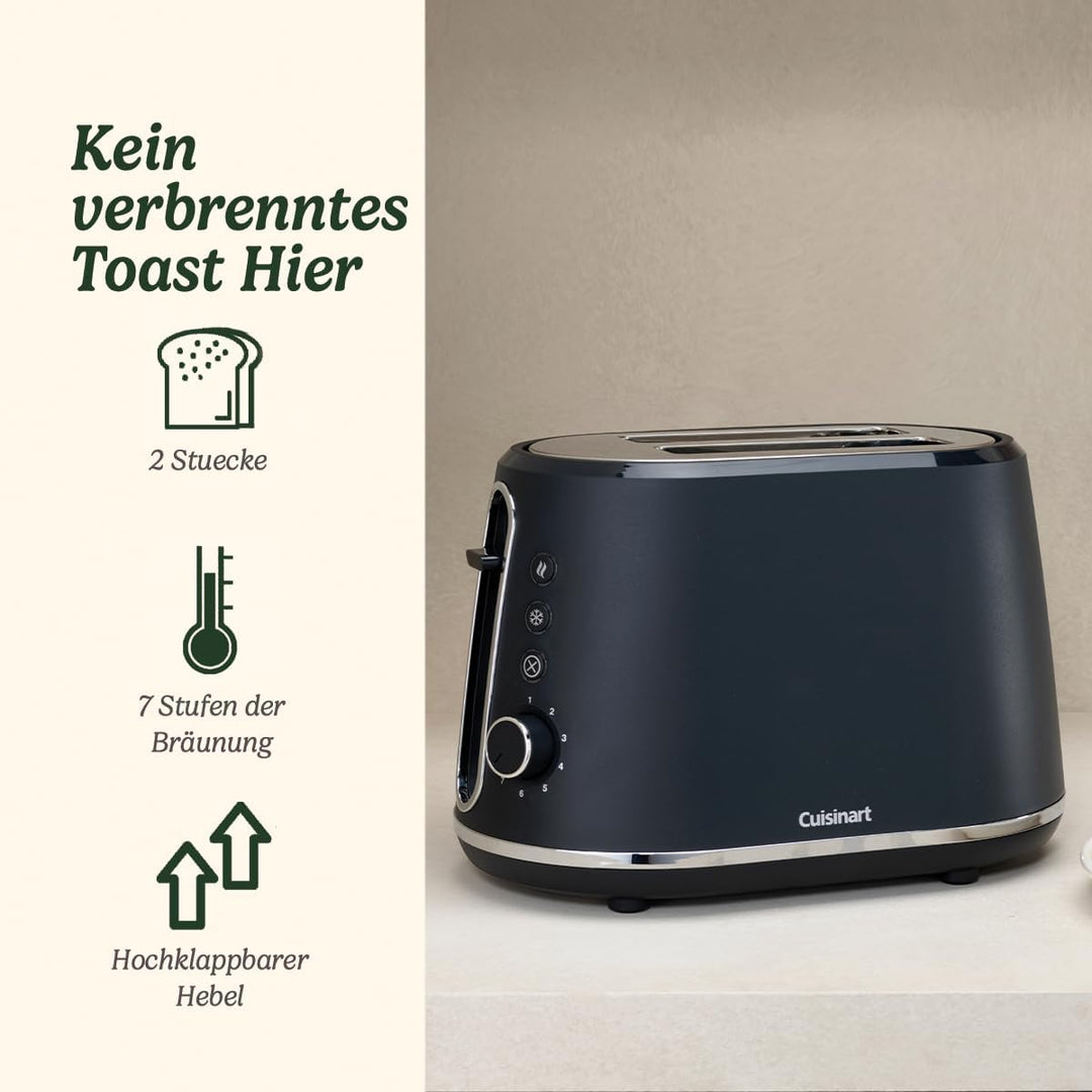 Cuisinart 2-Schlitz Toaster mit 7 Bräunungsstufen und extra breiten Schlitzen mit Selbstzentrierung