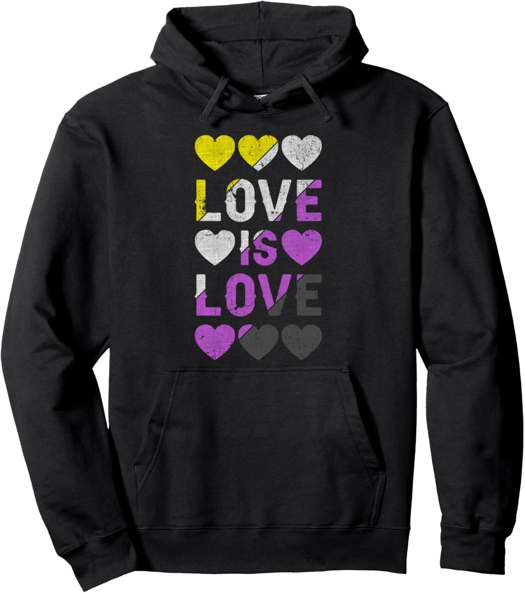 Non-binär, Herzen, Liebe ist Liebe, LGBT-Stolz Pullover Hoodie