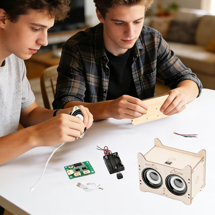 DIY Bluetooth Lautsprecher,Elektronik Baukasten Lautsprecher Bausatz Holz Experimente Wissenschaft E