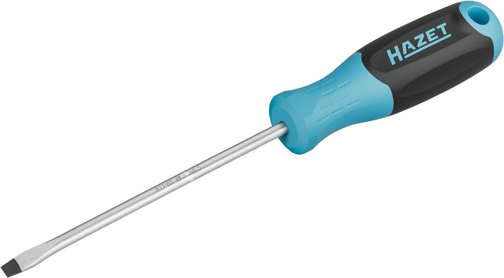 HAZET Schraubendreher 811-65, SW 1,2 x 6,5 mm Schlitz Profil, rutschfester 3-Komponenten-Griff für h