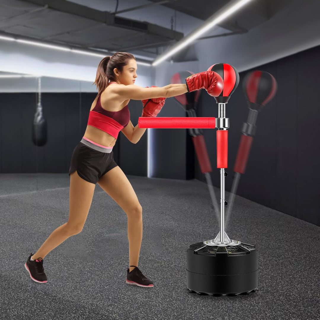Boxbirne Stehend Boxsack mit Ständer Punchingball Standboxball Punching Ball Trainingsgerät Höhenver