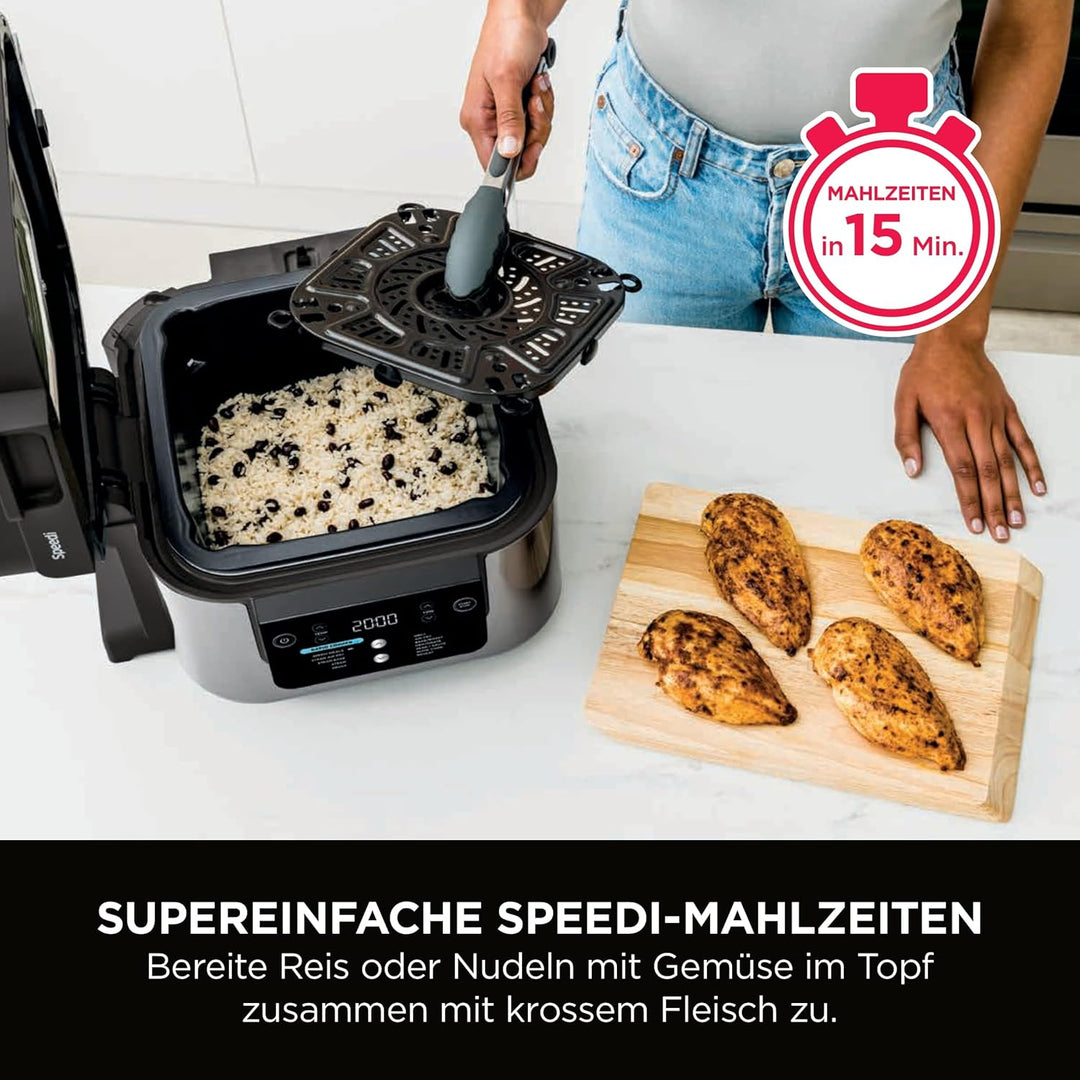 Ninja Speedi Multikocher, 5,7L, 12-in-1 Multicooker, Air fryer Heissluftfritteuse, Slow Cooker Langs