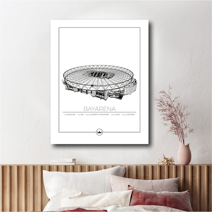 Sverigemotiv.se Stadium Posters (Bayer Leverkusen - Bayarena, 40x50 cm) 40x50 cm Bayer Leverkusen -
