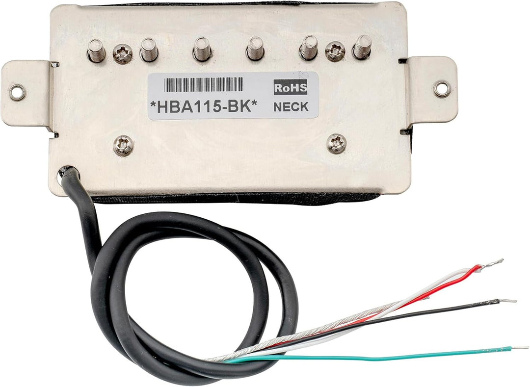 Artec HBA115 Alnico 5 Uncovered Humbucker Tonabnehmer Hals Pickup 8,4K für E-Gitarre, Schwarz, Hals