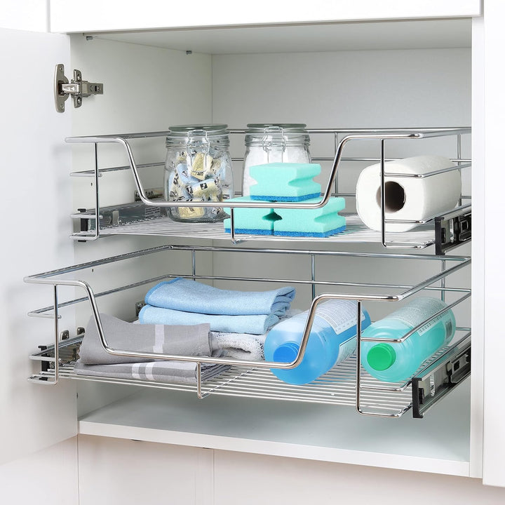 Haushalt International Teleskop Schublade - Küchenschrank Schublade für 50 cm Küchenschränke, Aufbew