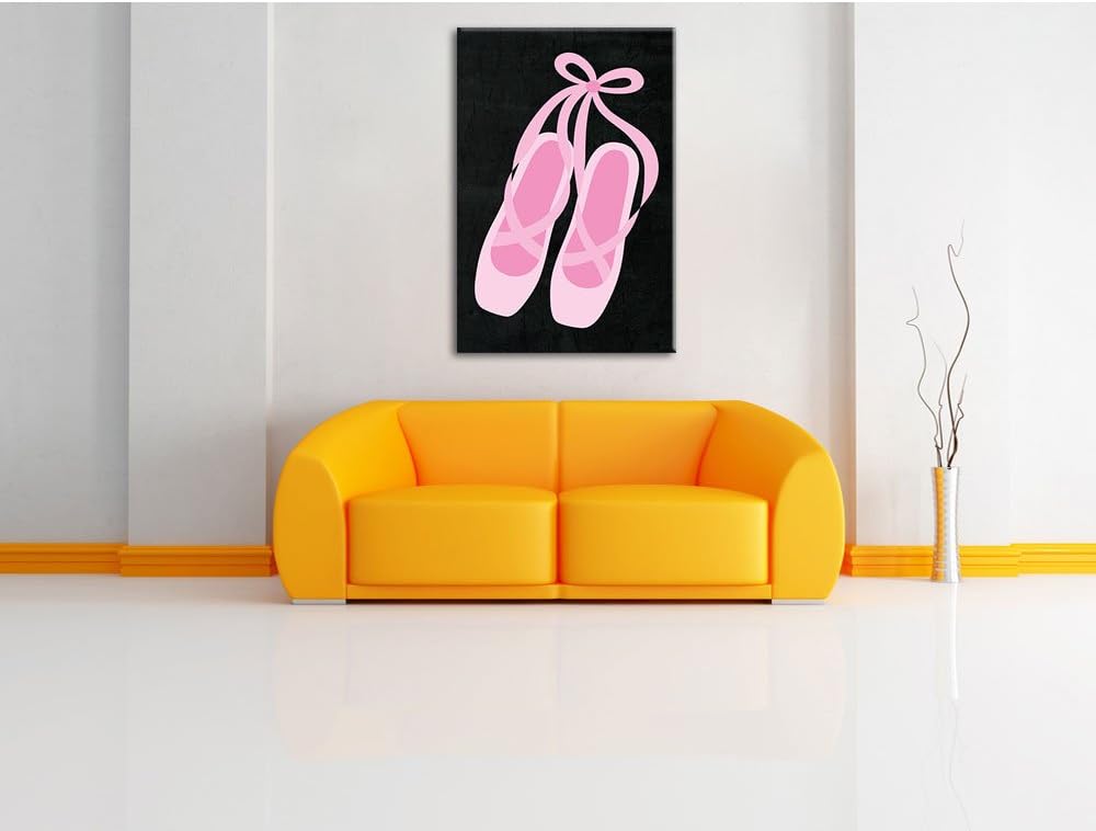Pixxprint Hübsche Ballerina Schuhe als Leinwandbild/Grösse: 100x70 cm/Wandbild/Kunstdruck/fertig bes