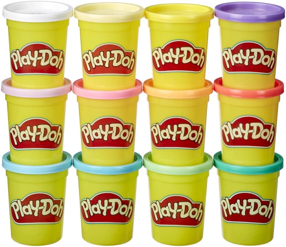 Play-Doh E4831F03 12er-Pack mit Spielknete in Frühlingsfarben, 112g-Dosen in recycelbarer Verpackung