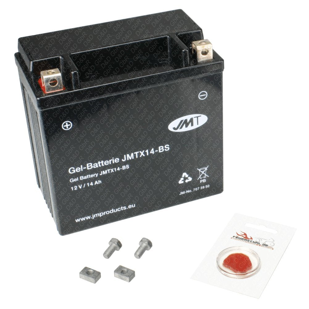 Gel-Batterie für Vespa GTS Super 125 ie ABS, 2014 (Typ M45300), 12 AH, wartungsfrei, 14 Ah, inkl. Pf