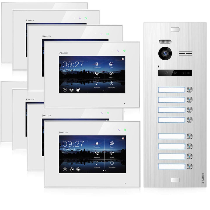 Balter EVO Video Türsprechanlage ✓ Touchscreen 7 Zoll Monitor ✓ Türstation für 8 Familienhaus Türkli
