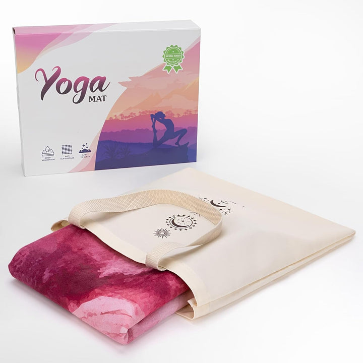 Reise-Yogamatte aus rutschfestem, faltbarem Wildleder – 1,5 mm dünn & leicht (1,4 kg), schweissabsor