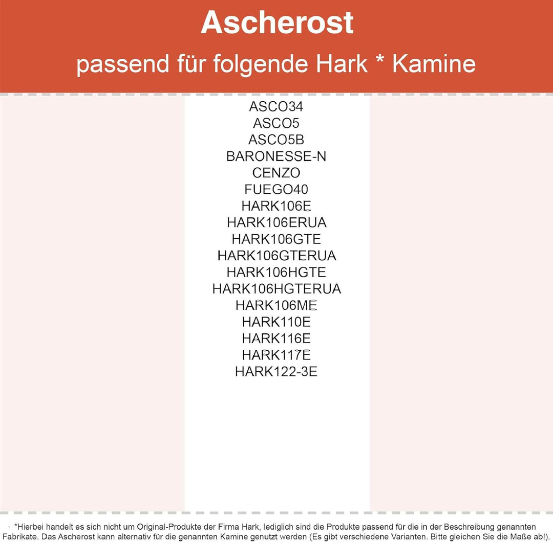 Kaminrost/Teerost Rund Ø 200 x 2 mm passend für Hark ** Kaminöfen inkl. Modellübersicht - Ascherost