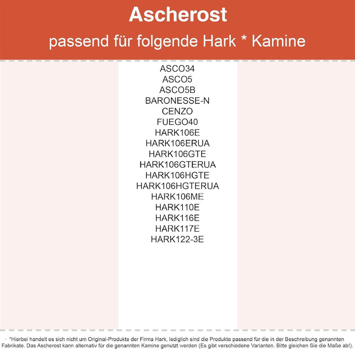 Kaminrost/Teerost Rund Ø 200 x 2 mm passend für Hark ** Kaminöfen inkl. Modellübersicht - Ascherost