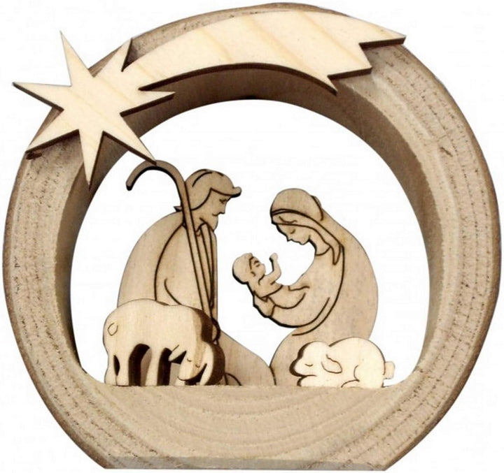 MaMeMi Mini-Krippe aus Holz: Must-Have für Weihnachten [ca 8 cm] TISCHKRIPPE aus Südtirol, echte Han