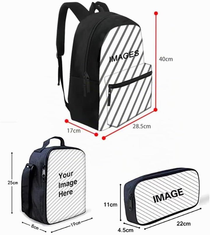 chaqlin Blue Galaxy Wolf Schulrucksack-Set für Jungen Teenager, 3-in-1-Schulbüchertaschen, Tierwolf,