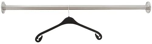 Edelstahl Garderobenstange Kleiderstange 33,7 mm aus V2A nach Auswahl mit Zubehör (Länge 75 cm), Län