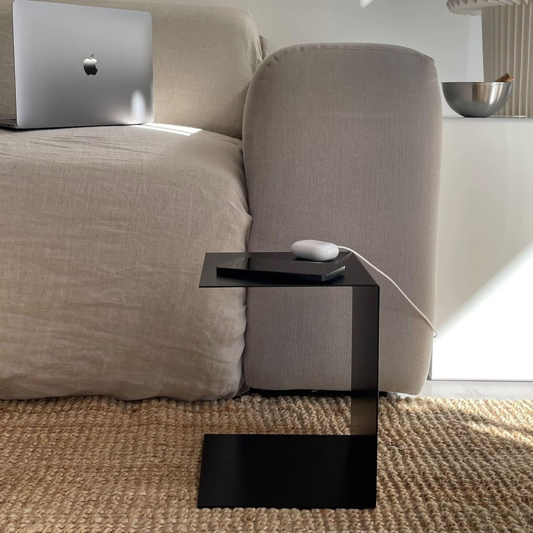 Mini Beistelltisch | Couchtisch | Metall | 26 cm x 20,5 x 20,5 cm | schwarz | Indoor &amp; Outdoor | Mad