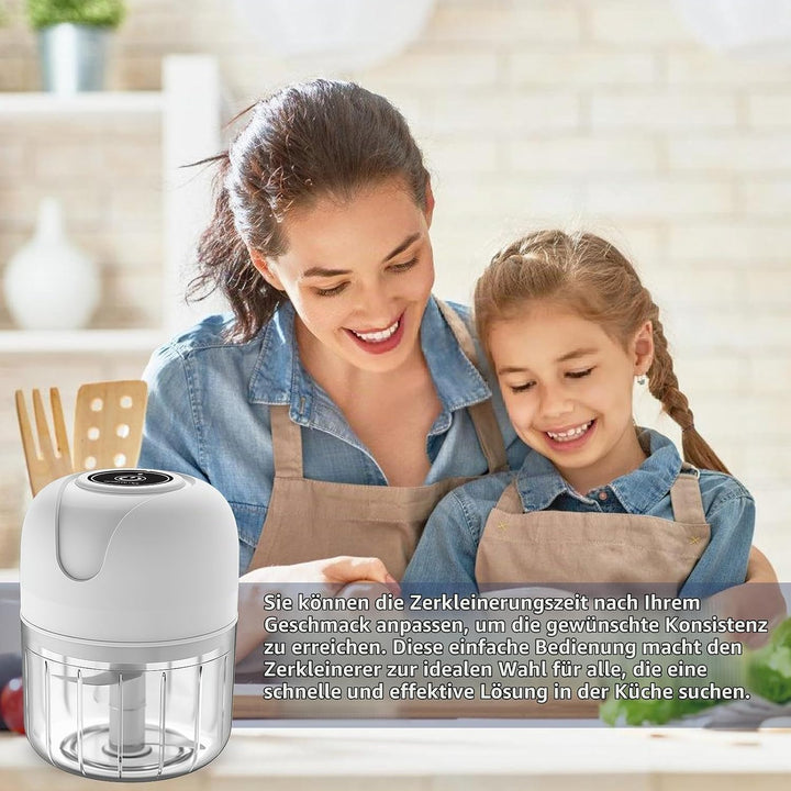 BAIFULAI Zerkleinerer Elektrisch Mini, Zwiebelschneider, 100ml&amp; 250ml Becherkörper, Multizerkleinere
