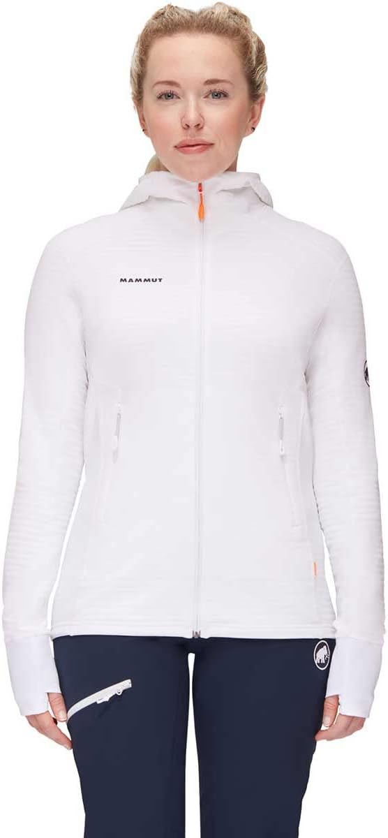 Mammut Damen Taiss Light ML Hoodie Jacke Fleecejacke Fleecepullover S Weiss, S Weiss