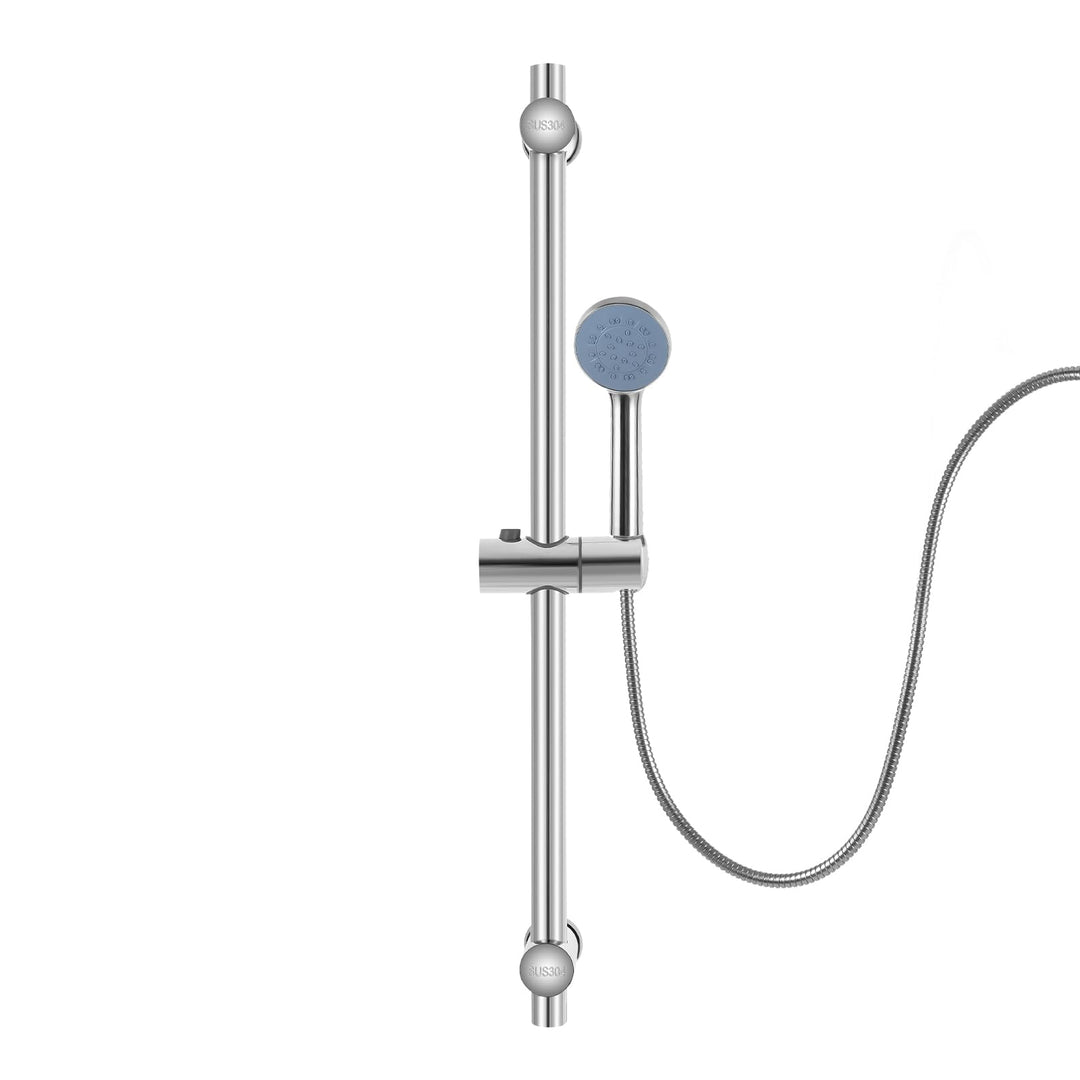 Brausestangenset Edelstahl, Duschstange mit 360°Drehbar Handbrause, Shower Head Holder, Handbrause S