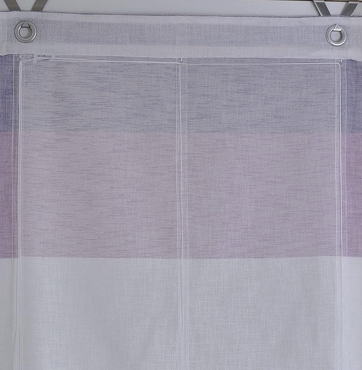 Ösenrollo Marit gestreift Rose/lila/Creme mit bunten Webstreifen Breite 60 cm x Höhe 120 cm, incl. F
