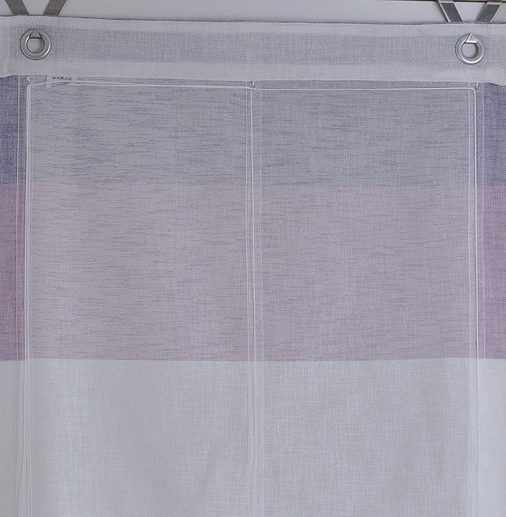 Ösenrollo Marit gestreift Rose/lila/Creme mit bunten Webstreifen Breite 45 cm x Höhe 120 cm, incl. F