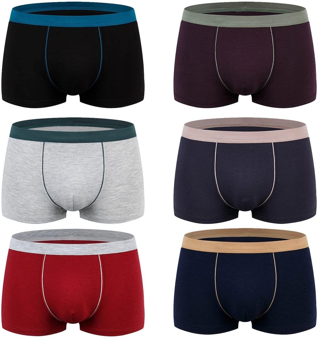 SHUOJIA Boxershorts Men Herren 6er Pack Retroshorts Männer Trunks Baumwolle Unterwäsche Weiche Und I
