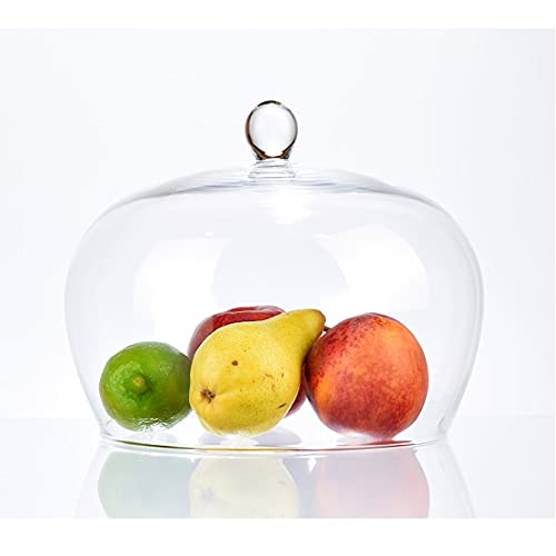 Glasglocke mit Knopf, handgefertigt, 19 x 19,5 cm