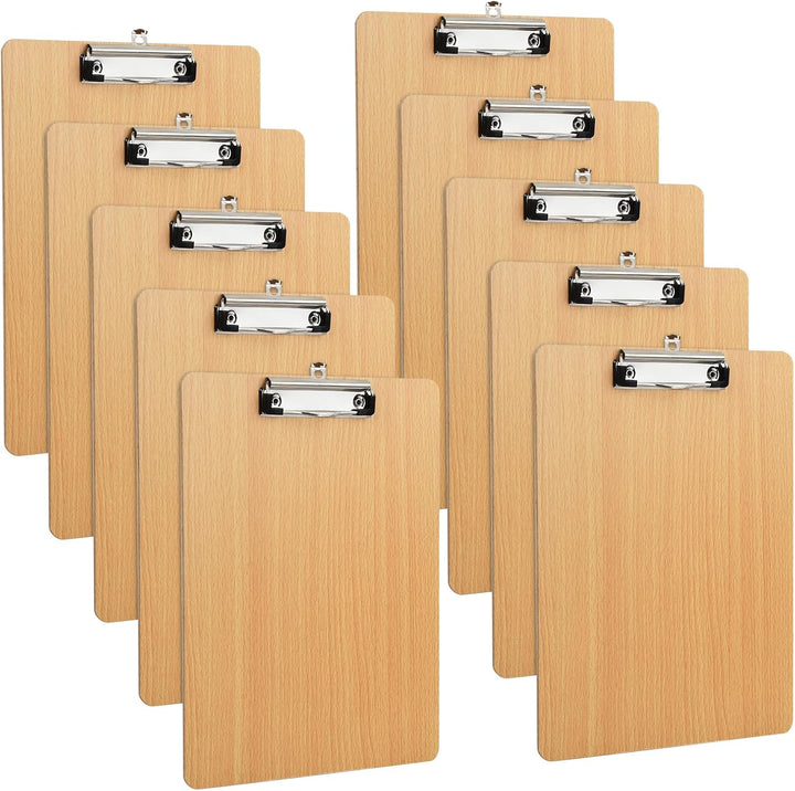 10 Stück Klemmbrett Holz, Wooden Clipboard, Schreibbrett Klemmbrett, Klemmbrettmappe, Klemmbretter m