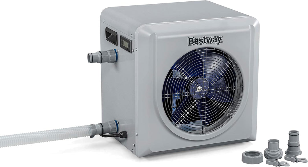 Bestway Flowclear Poolheizung Air Energy, 4.400 W, 43 x 47,5 x 47 cm, Grau Poolheizung 4400W Single,