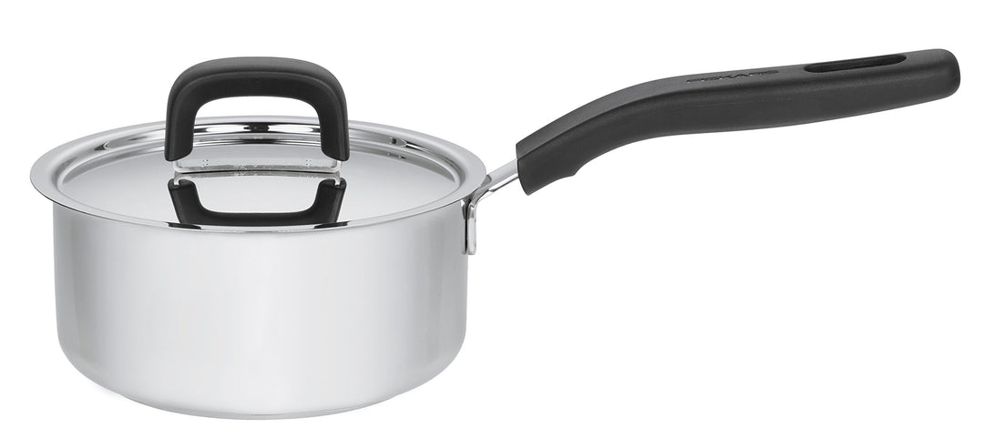 Fiskars Stieltopf mit Deckel für alle Herdarten, Füllmenge: 1,5 Liter, Rostfreier Stahl/Kunststoff,