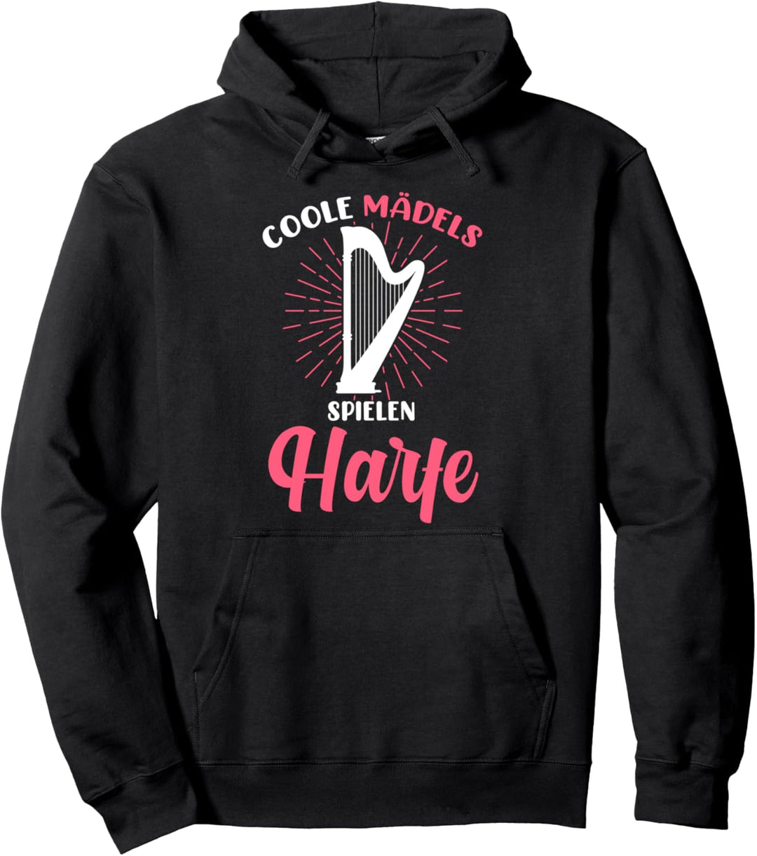 Harfe Mädchen Harfe Spieler Harfe Musiker Pullover Hoodie