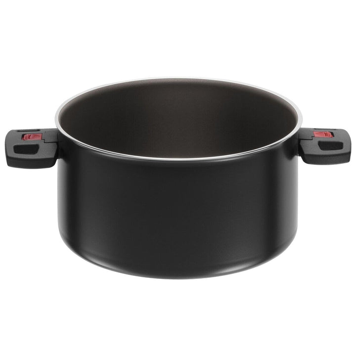BALLARINI Click + Cook Kochtopf, Antihaftbeschichtet, 24 cm, Mit klappbaren Kunststoff-Griffen, Schw