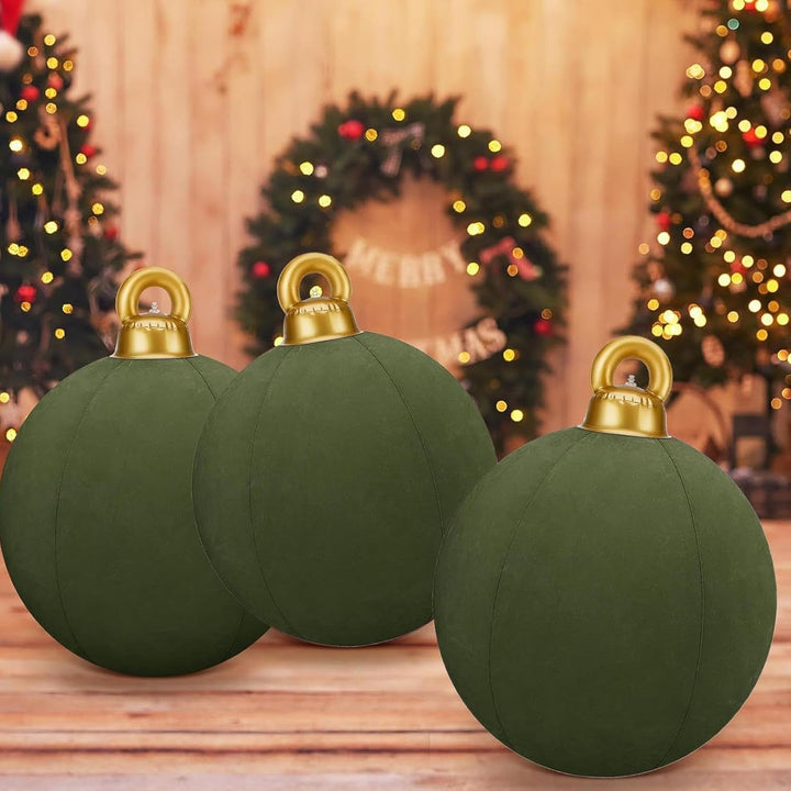 Riesige Aufblasbare Samt-Weihnachtskugeln | 60cm Grosse Aufblasbare Weihnachtskugeln for Christmas H