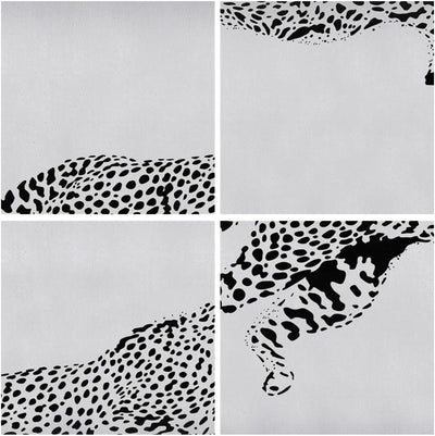 Wandbilder Dekoration Wohnzimmer Gepard Tier Dots Panorama Bilder auf Leinwand 120x50cm Leinwandbild