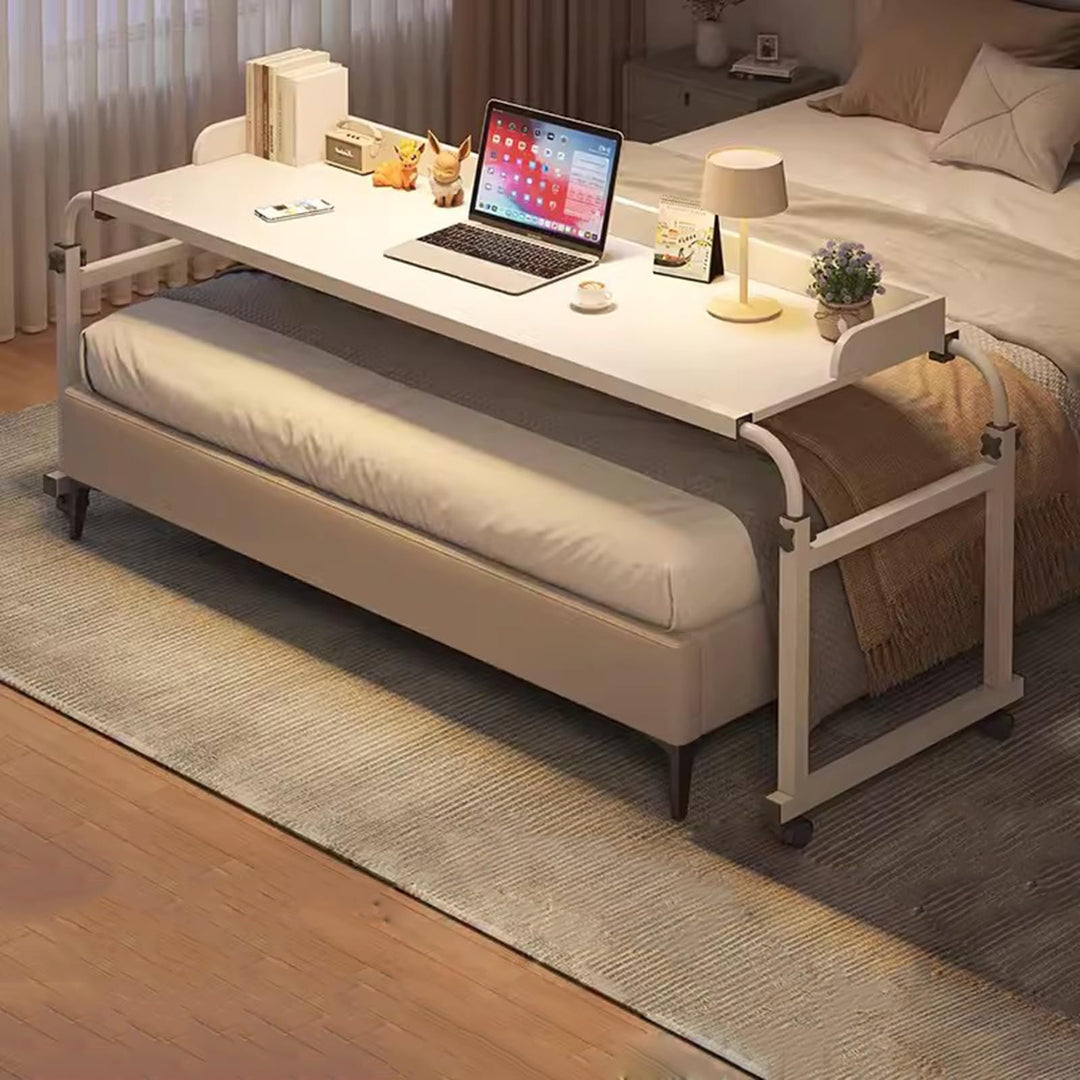 HöHenverstellbarer Betttisch Mit Rollen，Overbed Table Mobiler Schreibtisch GeräUmiger Esstisch HöHe
