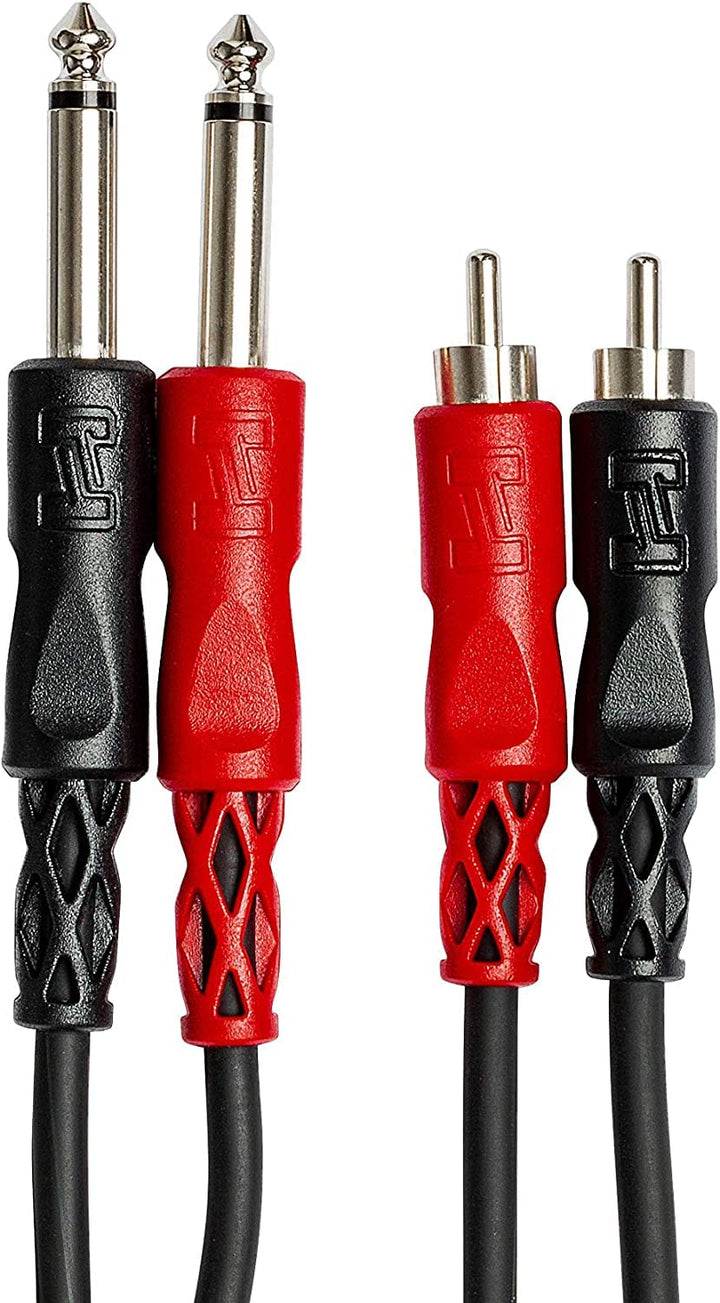 Hosa CPR-203, standard Audiokabel, Dual 1/4 Zoll TS auf Dual RCA, 3m Länge, 3m