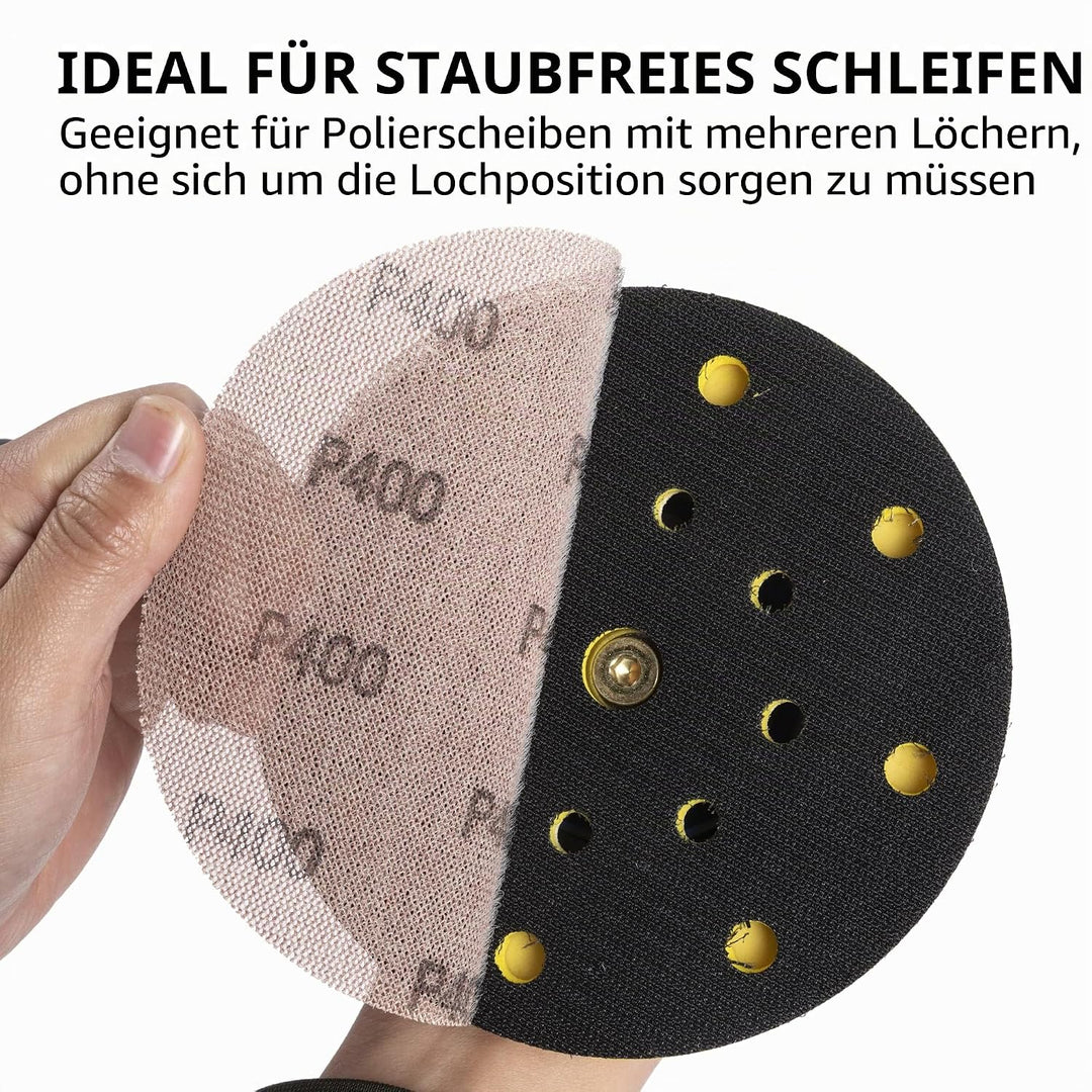 UPWOOD Schleifgitter 50 Stück 125mm Klett Körnung 400, Zum staubfreien Schleifen von Karosserie, Hol