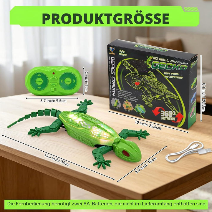 Ferngesteuerter Gecko mit Rückenbeleuchtung, Neuer Wandkletterer Gecko – 9 Lichtmodi, RC-Gecken Spie