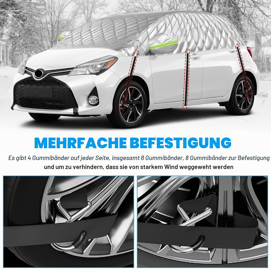 Halbgarage für Toyota Yaris 2013-2025 XP150, Halbe Autoabdeckung Winter Sommer, Abdeckplane Auto Sch