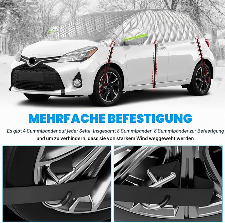 Halbgarage für Toyota Yaris 2013-2025 XP150, Halbe Autoabdeckung Winter Sommer, Abdeckplane Auto Sch