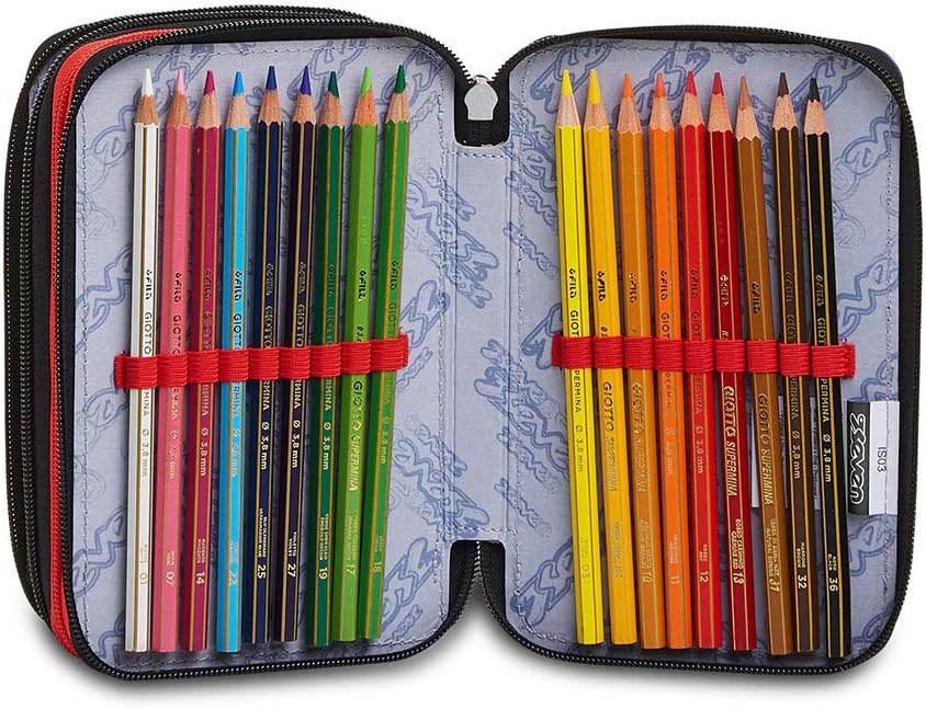 Seven Federmäppchen, Mäppchen, mehrfarbig, Federtasche für Schreibwaren, Etui mit Stiften, Kugelschr