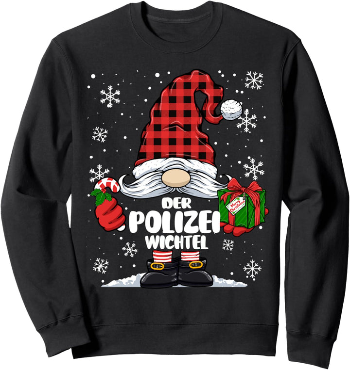Polizei Wichtel Weihnachten Wichtel Polizist Damen Herren Sweatshirt
