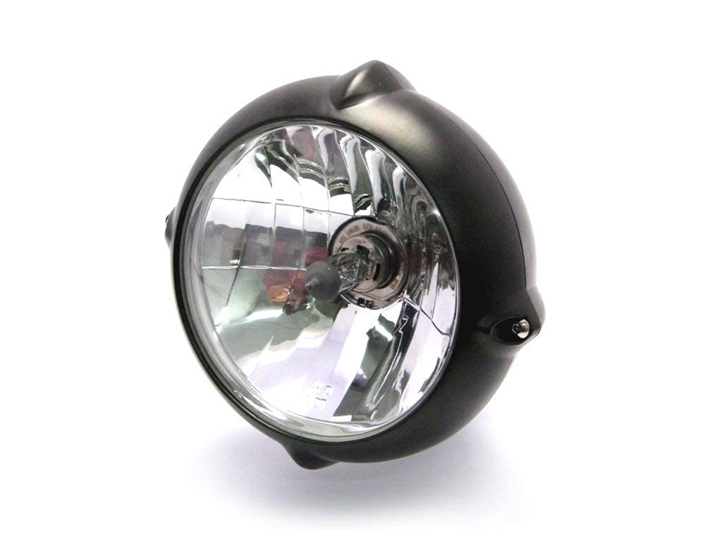 Alchemy Parts 6.7" 12V/55W Mattschwarz Unten Halterung Motorrad Trike Scheinwerfer