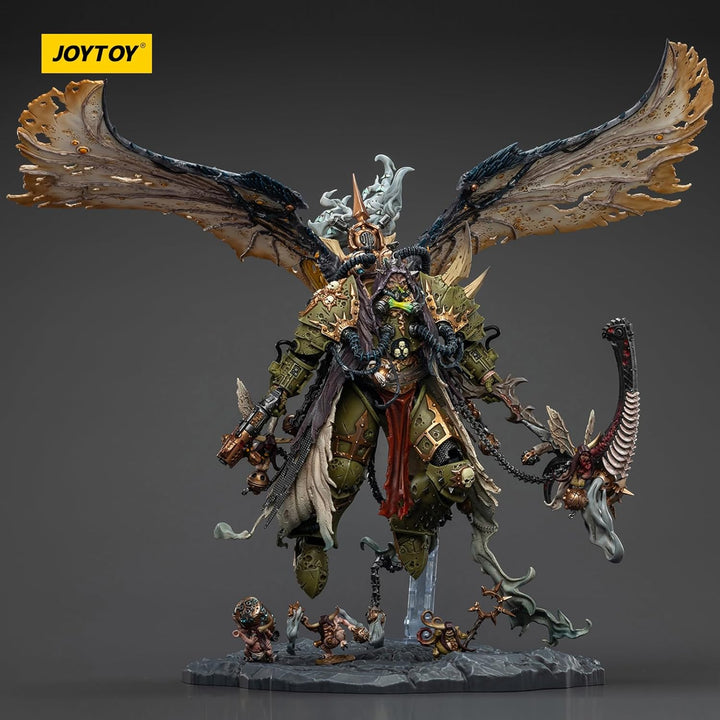 JOYTOY Warhammer 40k Mortarion，Daemon Primarch of Nurgle with Ancient Weapons‘The Lantern' and ‘Sile
