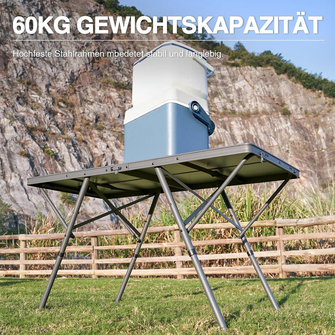 EVER ADVANCED Campingtisch faltbar 120x60cm Klapptisch XL für 4-6 Personen Falttisch bis 60kg Stabil
